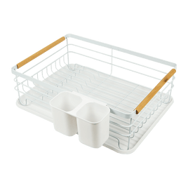 Metal Dish Drying Rack Drainboard Holder Tray Kitchen Plates Cutlery Wood Handle Home & Garden Kings Warehouse 