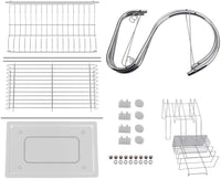 Metal Dish Drying Rack Kitchen-2-Tier with Drain Board Kings Warehouse 