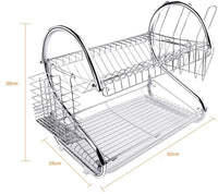 Metal Dish Drying Rack Kitchen-2-Tier with Drain Board Kings Warehouse 