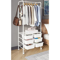 Metal Open Wardrobe Modern Storage Cabinet Tall Clothes Drawers Hanger Coat Rack Home & Garden Kings Warehouse 