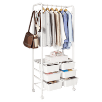 Metal Open Wardrobe Modern Storage Cabinet Tall Clothes Drawers Hanger Coat Rack Home & Garden Kings Warehouse 