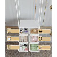 Metal Open Wardrobe Modern Storage Cabinet Tall Clothes Drawers Hanger Coat Rack Home & Garden Kings Warehouse 