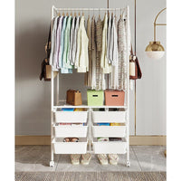 Metal Open Wardrobe Modern Storage Cabinet Tall Clothes Drawers Hanger Coat Rack Home & Garden Kings Warehouse 