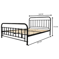 Metallica Double Bed Size Metal Frame Platform Mattress Base - Black bedroom furniture Kings Warehouse 