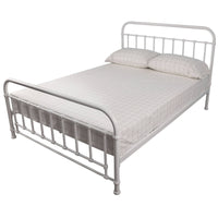 Metallica Double Bed Size Metal Frame Platform Mattress Base - White bedroom furniture Kings Warehouse 