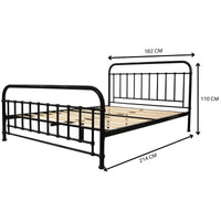 Metallica Queen Bed Size Metal Frame Platform Mattress Base - Black bedroom furniture Kings Warehouse 