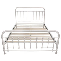 Metallica Queen Bed Size Metal Frame Platform Mattress Base - White bedroom furniture Kings Warehouse 