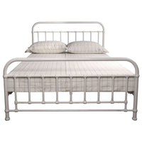 Metallica Queen Bed Size Metal Frame Platform Mattress Base - White bedroom furniture Kings Warehouse 