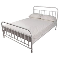 Metallica Queen Bed Size Metal Frame Platform Mattress Base - White bedroom furniture Kings Warehouse 