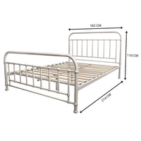 Metallica Queen Bed Size Metal Frame Platform Mattress Base - White bedroom furniture Kings Warehouse 