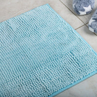 Microfiber Shower & Bathroom Bath Mat Non Slip Soft Pile Design (Aqua) EOFY Kings Warehouse 