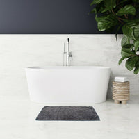 Microfiber Shower & Bathroom Bath Mat Non Slip Soft Pile Design (Dark Grey) EOFY Kings Warehouse 