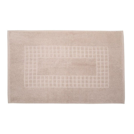 Microfiber Soft Non Slip Bath Mat Check Design (Taupe) EOFY Kings Warehouse 