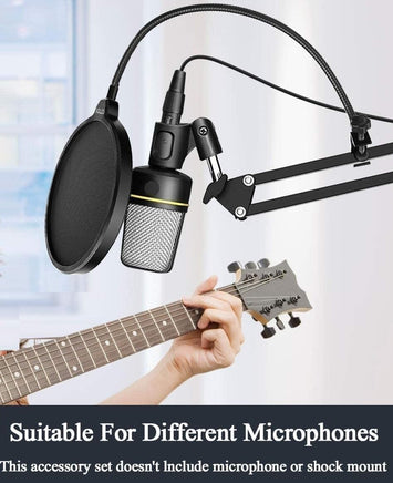 Microphone Radio Broadcasting Stand with 3/8"to 5/8" Screw Adapter and Windscreen Pop Filter Kings Warehouse 