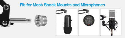 Microphone Radio Broadcasting Stand with 3/8"to 5/8" Screw Adapter and Windscreen Pop Filter Kings Warehouse 