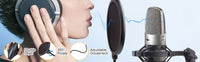 Microphone Radio Broadcasting Stand with 3/8"to 5/8" Screw Adapter and Windscreen Pop Filter Kings Warehouse 