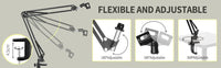 Microphone Radio Broadcasting Stand with 3/8"to 5/8" Screw Adapter and Windscreen Pop Filter Kings Warehouse 