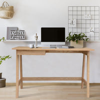 Mindil Office Desk Student Study Table Solid Wooden Timber Frame - Ash Natural Kings Warehouse 