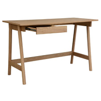 Mindil Office Desk Student Study Table Solid Wooden Timber Frame - Ash Natural Kings Warehouse 