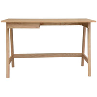 Mindil Office Desk Student Study Table Solid Wooden Timber Frame - Ash Natural Kings Warehouse 