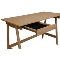 Mindil Office Desk Student Study Table Solid Wooden Timber Frame - Ash Natural Kings Warehouse 