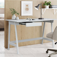 Mindil Office Desk Student Study Table Solid Wooden Timber Frame - White Kings Warehouse 