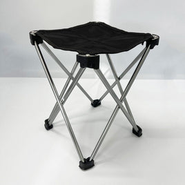 Mini Portable Outdoor Folding Stool Camping Fishing Picnic Chair Seat 80kg Black Outdoor Kings Warehouse 
