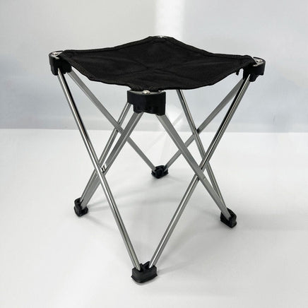 Mini Portable Outdoor Folding Stool Camping Fishing Picnic Chair Seat 80kg Black Outdoor Kings Warehouse 