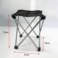 Mini Portable Outdoor Folding Stool Camping Fishing Picnic Chair Seat 80kg Black Outdoor Kings Warehouse 