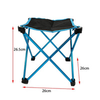 Mini Portable Outdoor Folding Stool Camping Fishing Picnic Chair Seat 80kg Blue Outdoor Kings Warehouse 