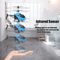 Mini RC Infrared Induction Helicopter Aircraft Drone Flashing Light Toys Christmas Gift Blue Baby & Kids Kings Warehouse 