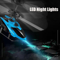 Mini RC Infrared Induction Helicopter Aircraft Drone Flashing Light Toys Christmas Gift Blue Baby & Kids Kings Warehouse 