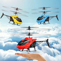 Mini RC Infrared Induction Helicopter Aircraft Drone Flashing Light Toys Christmas Gift Blue Baby & Kids Kings Warehouse 