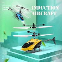 Mini RC Infrared Induction Helicopter Aircraft Drone Flashing Light Toys Christmas Gift Blue Baby & Kids Kings Warehouse 