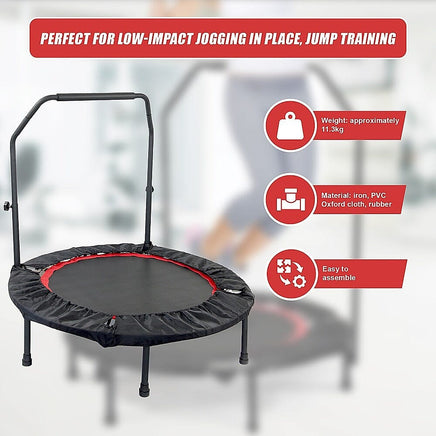 Mini Rebounder Trampoline with Adjustable Handle – Fitness Bounce Trainer Sports & Fitness Kings Warehouse 