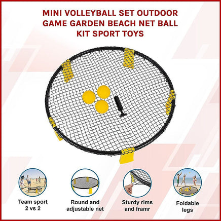 Mini Volleyball Set Outdoor Game Garden Beach Net Ball Kit Sport Toys Gift & Novelty Kings Warehouse 