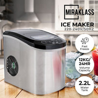 Miraklass Ice Maker Machine Stainless Steel 2.2L Appliances Kings Warehouse 