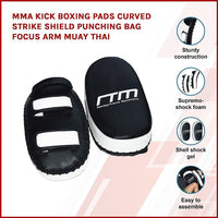 MMA Kick Boxing Pads Curved Strike Shield Punching Bag Focus Arm Muay Thai Kings Warehouse 