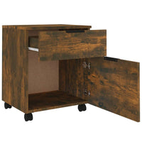 Mobile File Cabinet with Wheels Smoked Oak 45x38x54 cm Engineered Wood Kings Warehouse 