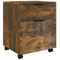 Mobile File Cabinet with Wheels Smoked Oak 45x38x54 cm Engineered Wood Kings Warehouse 