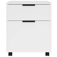 Mobile File Cabinet with Wheels White 45x38x54 cm Engineered Wood Kings Warehouse 