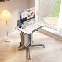 Mobile Home Office Sit and Stand Desk With Tilting Desktop Kings Warehouse 