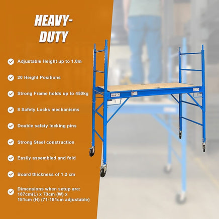 Mobile Safety High Scaffold / Ladder Tool -450KG Tools Kings Warehouse 