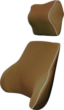Mocha Memory Foam Lumbar Back & Neck Pillow Support Back Cushion Office Car Seat Kings Warehouse 
