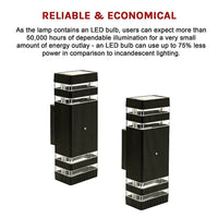 Modern 12" LED Up Down Wall Light dual Lamp Fixtures Outdoor Dusk to Dawn Sensor Home & Garden Kings Warehouse 