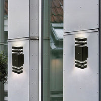 Modern 12" LED Up Down Wall Light dual Lamp Fixtures Outdoor Dusk to Dawn Sensor Home & Garden Kings Warehouse 