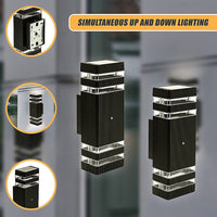 Modern 12" LED Up Down Wall Light dual Lamp Fixtures Outdoor Dusk to Dawn Sensor Home & Garden Kings Warehouse 