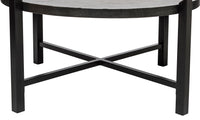 Modern Black Round Coffee Table with Silver Finish Engraved Top Kings Warehouse 