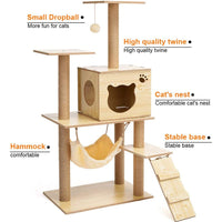 Modern Multi-Level Cats Tree Kittens Scratching Posts Sisal Rope Soft Nest Bed Cat Furniture Tree cat supplies Kings Warehouse 