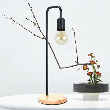 Modern Table lamp Desk Light Timber Base Bedside Bedroom Black KingsWarehouse 